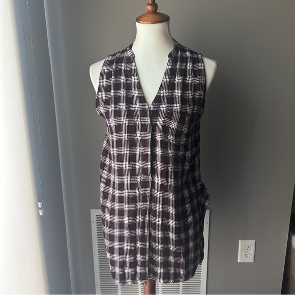 White Crow Rustic Roots sleeveless plaid button up. Wine - Picture 2 of 6